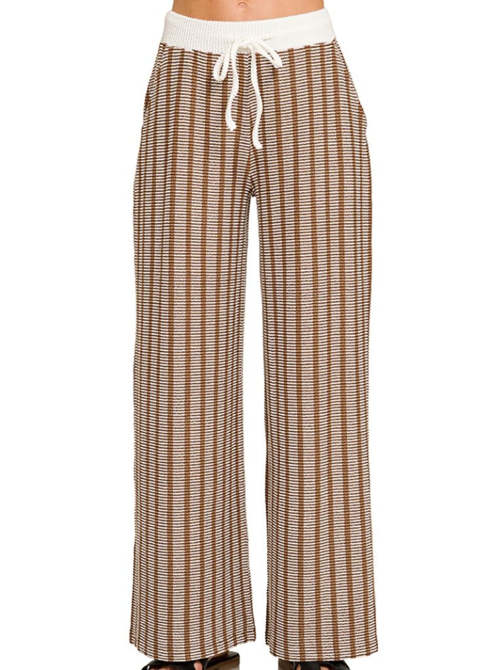 Raised rib striped lounge pants